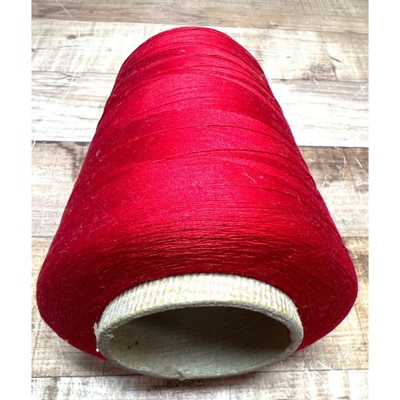 Large Vintage Red Industrial Sewing Thread Cone 6000 Yards Super Fast 3 Cord - Picture 4 of 4